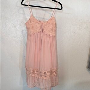 Umgee Blush Lace Mini Dress